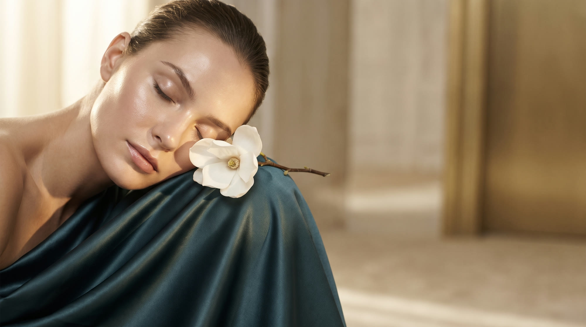 A calm, luminous complexion, the outcome of considered treatment
